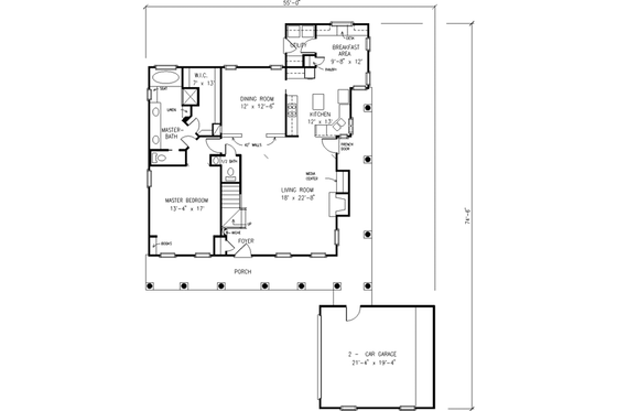 Floor Plan - Main Floor for Tudor House Plan #410-375 - 4 bed, 2.5 bath
