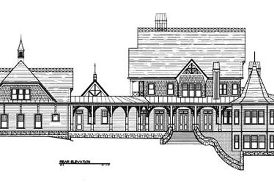 Exterior - Rear Elevation for Victorian House Plan #119-175 - 4 bed, 5.5 bath
