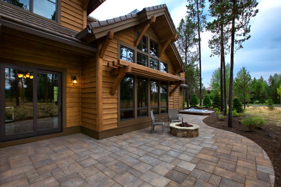 Craftsman style house design, rear elevation photo