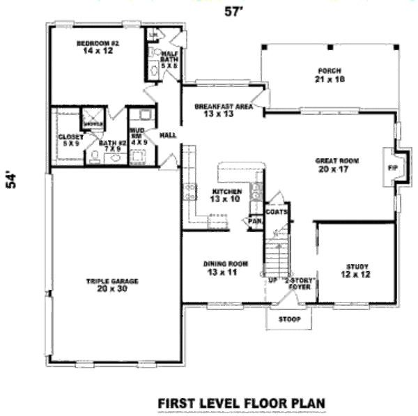 Traditional Floor Plan - Main Floor Plan #81-13682