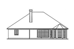 Exterior - Rear Elevation for Traditional House Plan #42-391 - 4 bed, 2 bath