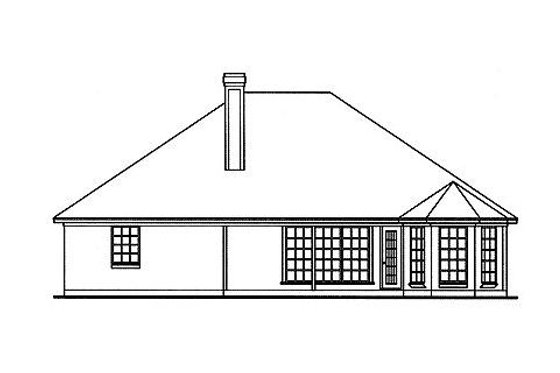 Exterior - Rear Elevation for Traditional House Plan #42-391 - 4 bed, 2 bath
