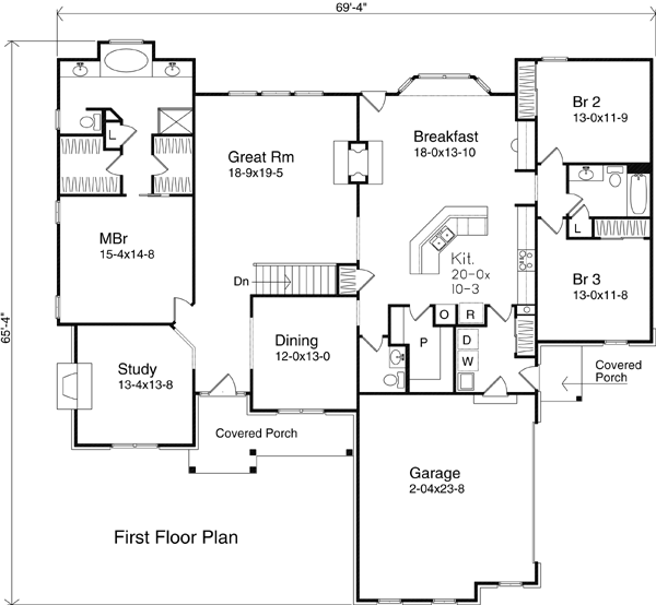 House Plan Design - Traditional Floor Plan - Main Floor Plan #22-131
