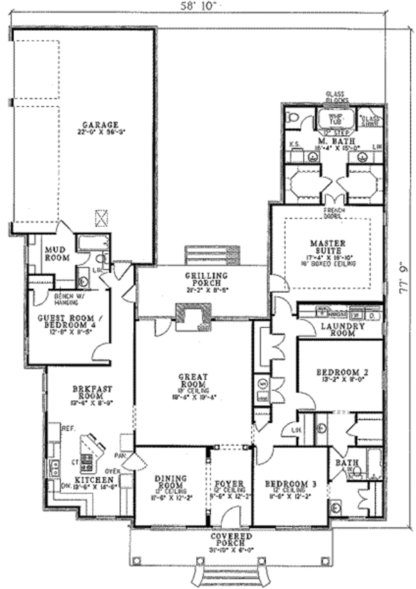 Southern Floor Plan - Main Floor Plan #17-1087