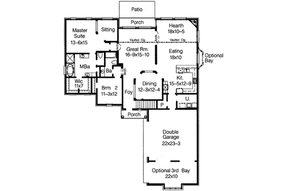 Floor Plan - Main Floor for European House Plan #15-269 - 4 bed, 3 bath