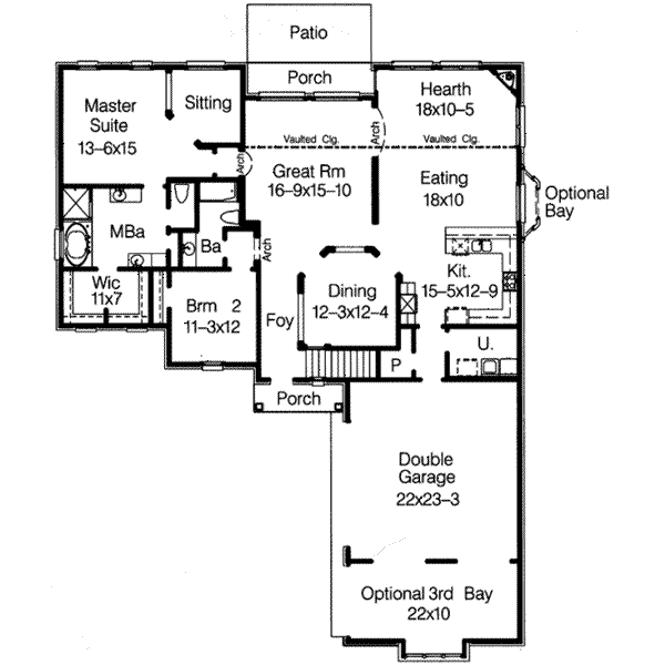 European Floor Plan - Main Floor Plan #15-269