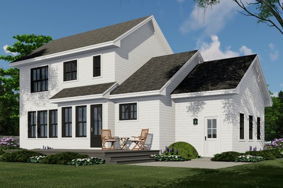 Exterior - Rear Elevation for Farmhouse House Plan #51-1194 - 3 bed, 2.5 bath