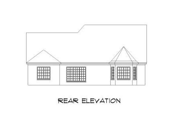 Exterior - Rear Elevation for Traditional House Plan #424-48 - 4 bed, 3 bath