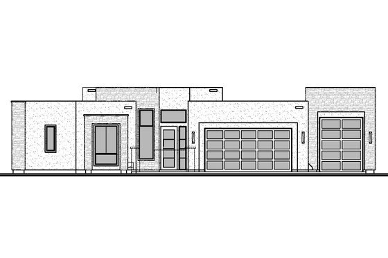 Exterior - Front Elevation 3 for Adobe / Southwestern House Plan #1073-44 - 4 bed, 3 bath