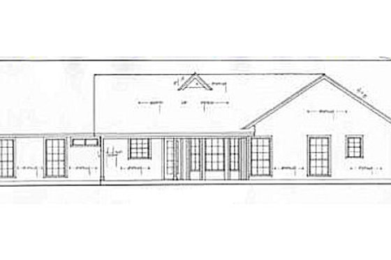 Exterior - Rear Elevation for Contemporary House Plan #42-120 - 3 bed, 2 bath