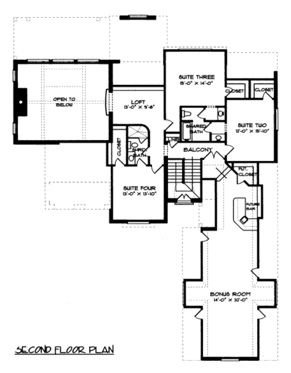 House Design - European Floor Plan - Upper Floor Plan #413-832