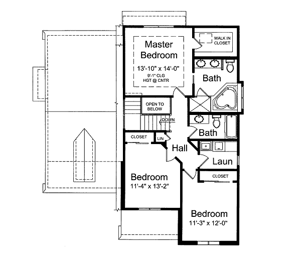 Home Plan - Traditional Floor Plan - Upper Floor Plan #46-423