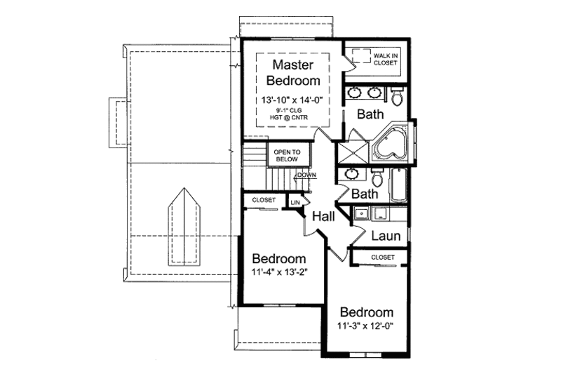Dream House Plan - Floor Plan - Upper Floor for Traditional House Plan #46-423 - 3 bed, 2.5 bath