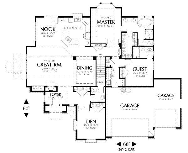 Home Plan - European Floor Plan - Main Floor Plan #48-157