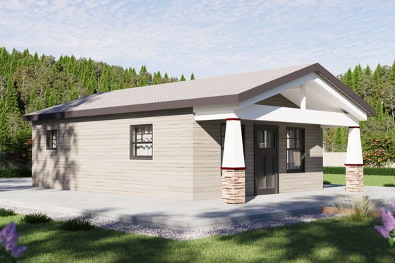 Exterior - Front Elevation 3 for Craftsman House Plan #1106-127 - 1 bed, 1 bath
