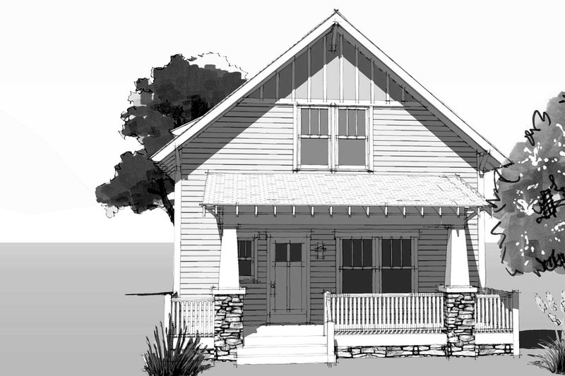 Architectural House Design - Exterior - Front Elevation 3 for Craftsman House Plan #461-69 - 4 bed, 2.5 bath