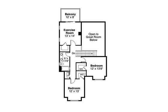 Floor Plan - Upper Floor for Traditional House Plan #124-1190 - 3 bed, 2.5 bath