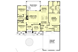 Floor Plan - Main Floor for European House Plan #430-107 - 3 bed, 2 bath
