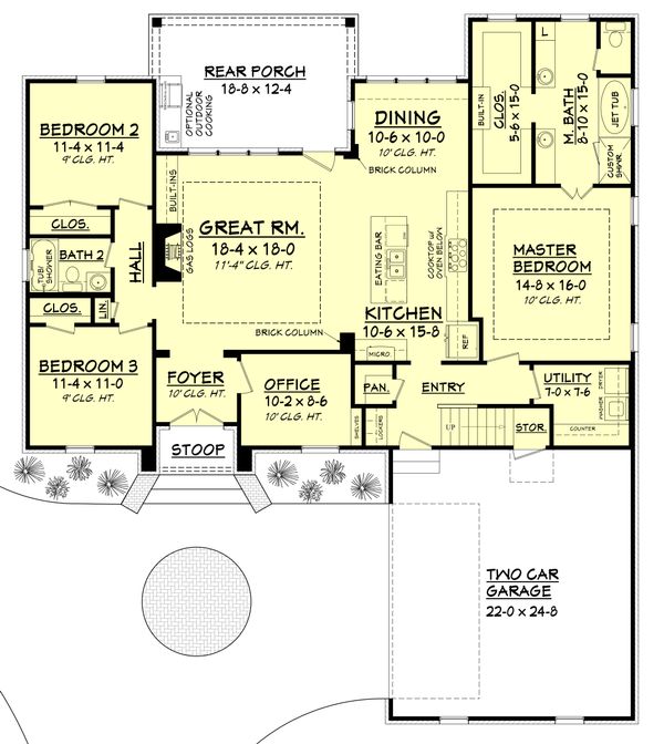 European Floor Plan - Main Floor Plan #430-107