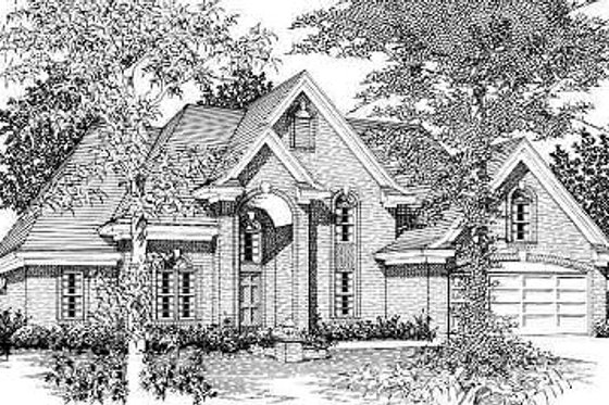 Exterior - Front Elevation for European House Plan #329-253 - 4 bed, 3 bath