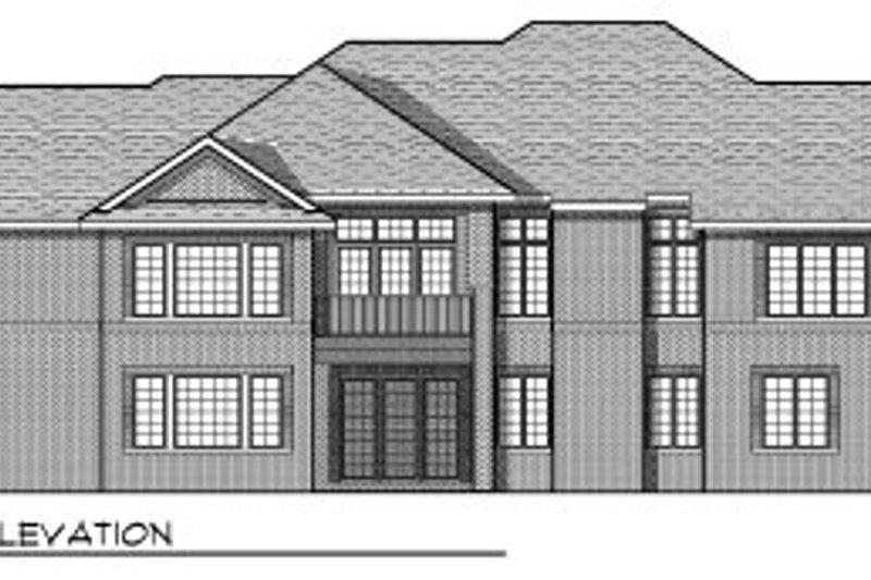 Home Plan - Exterior - Rear Elevation for European House Plan #70-820 - 4 bed, 4.5 bath