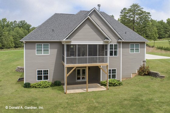 Exterior - Rear Elevation for Ranch House Plan #929-881 - 4 bed, 3 bath