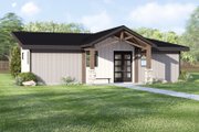 Contemporary Style House Plan - 2 Beds 2 Baths 976 Sq/Ft Plan #1064-442 Exterior 