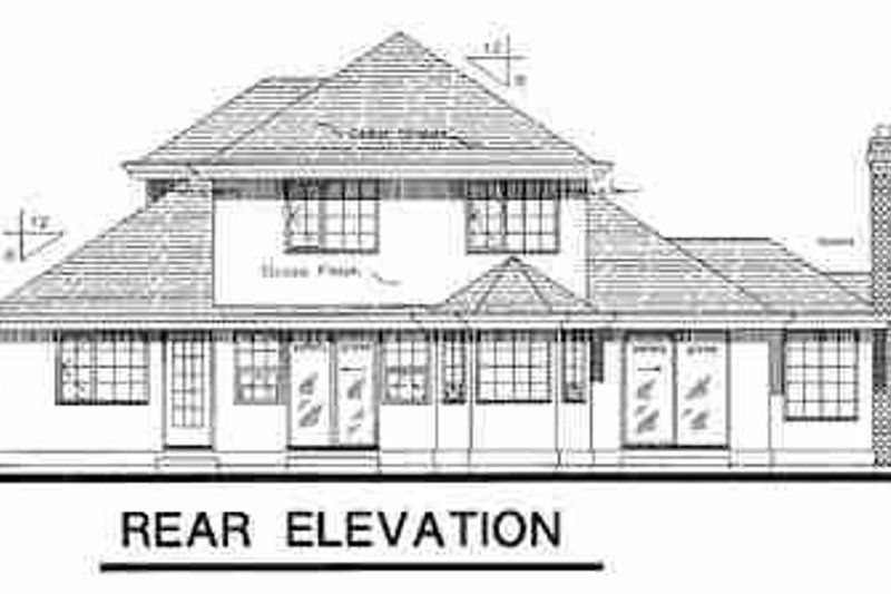 House Plan Design - Exterior - Rear Elevation for European House Plan #18-9045 - 3 bed, 2.5 bath