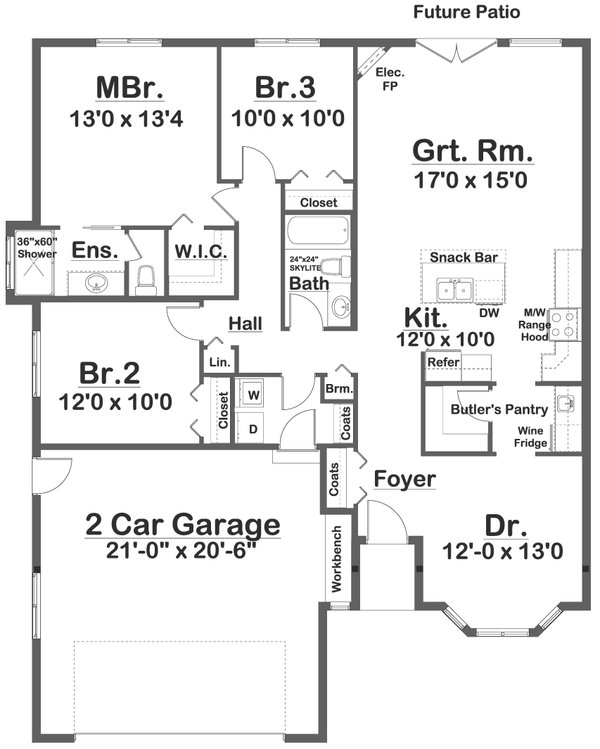 Farmhouse Style House Plan - 3 Beds 2 Baths 1531 Sq/Ft Plan #126-265 ...