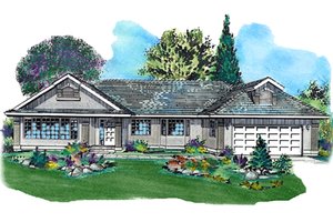 Ranch Exterior - Front Elevation Plan #18-9276