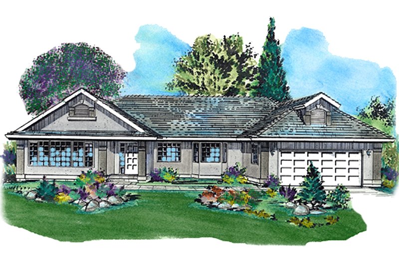 House Blueprint - Ranch Exterior - Front Elevation Plan #18-9276