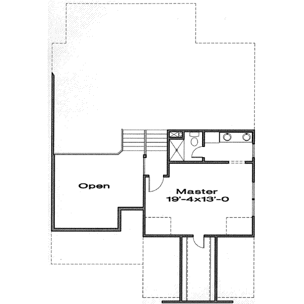 Traditional Floor Plan - Upper Floor Plan #6-179