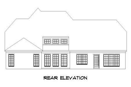 Exterior - Rear Elevation for Traditional House Plan #424-17 - 4 bed, 4.5 bath