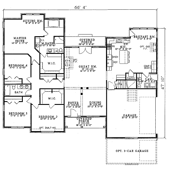 European Floor Plan - Main Floor Plan #17-1108