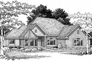 European Exterior - Front Elevation Plan #70-412