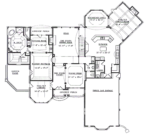 Architectural House Design - European Floor Plan - Main Floor Plan #54-162