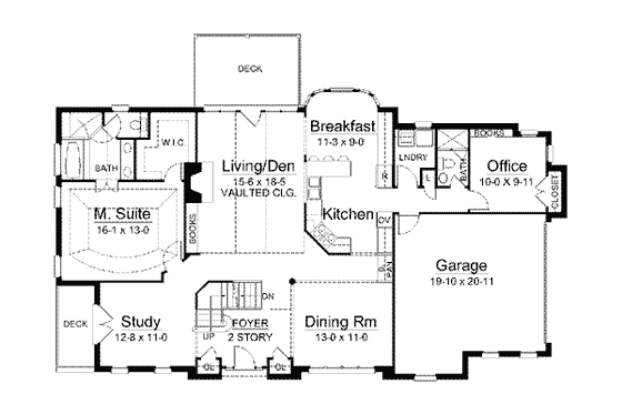 Floor Plan - Main Floor for European House Plan #119-195 - 3 bed, 3 bath