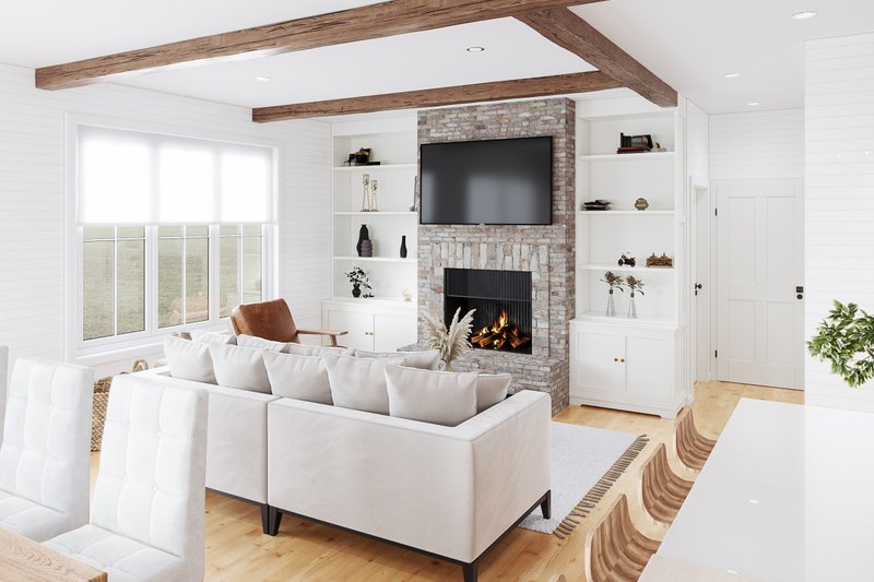 House Blueprint - Interior - Family Room for Bungalow House Plan #23-2798 - 6 bed, 2 bath
