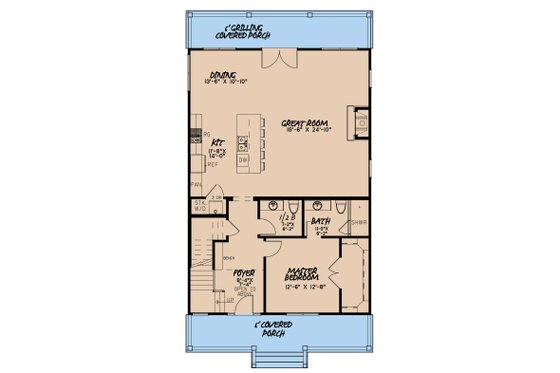 Floor Plan - Main Floor for Craftsman House Plan #923-163 - 5 bed, 3.5 bath