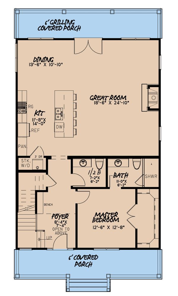 Craftsman Floor Plan - Main Floor Plan #923-163