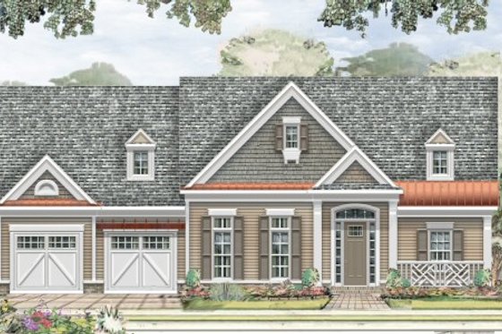 Exterior - Front Elevation for Bungalow House Plan #424-376 - 3 bed, 2.5 bath