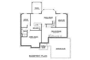 Floor Plan - Lower Floor for Ranch House Plan #1064-42 - 4 bed, 2.5 bath
