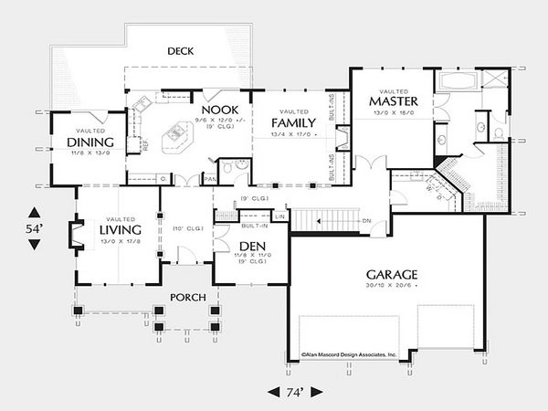 Dream House Plan - Craftsman Floor Plan - Main Floor Plan #48-169