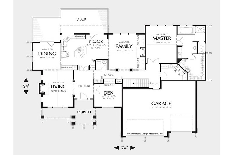 Home Plan - Floor Plan - Main Floor for Craftsman House Plan #48-169 - 3 bed, 2.5 bath
