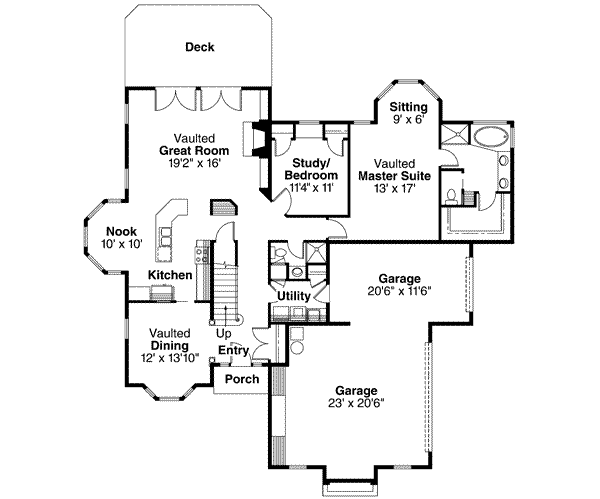 Architectural House Design - Floor Plan - Main Floor Plan #124-191