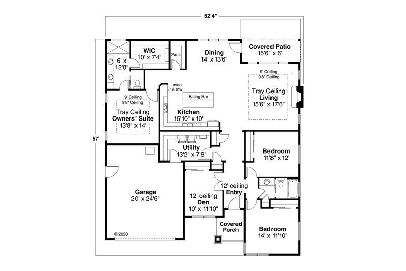 Home Plan - Floor Plan - Main Floor for Modern House Plan #124-1231 - 3 bed, 2 bath