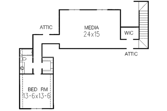 Floor Plan - Other Floor for Mediterranean House Plan #15-248 - 3 bed, 2 bath