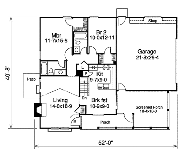 Farmhouse Floor Plan - Main Floor Plan #57-333