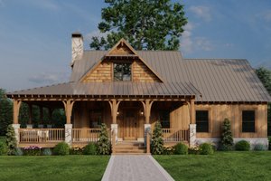 Exterior - Front Elevation 3 for Craftsman House Plan #17-3427 - 2 bed, 2.5 bath