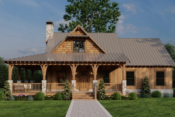 Exterior - Front Elevation 3 for Craftsman House Plan #17-3427 - 2 bed, 2.5 bath